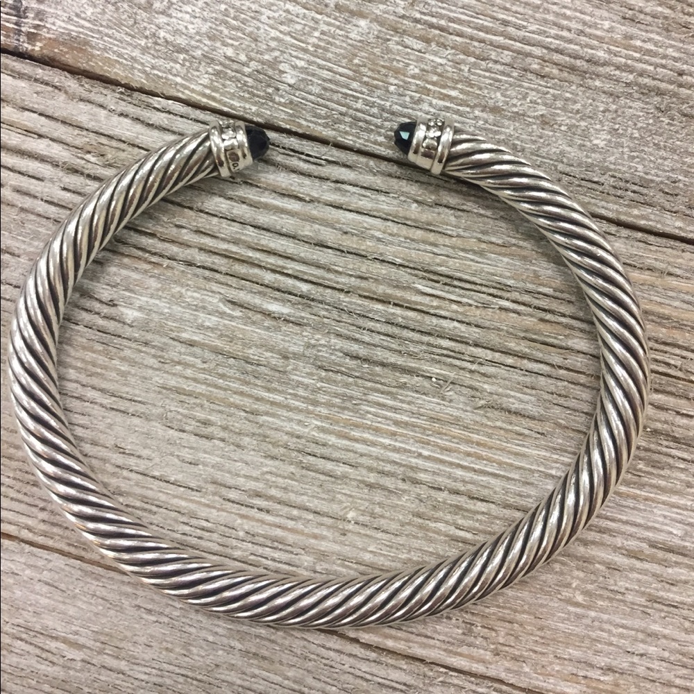 David Yurman onyx and diamond cable bracelet - Picture 1 of 2